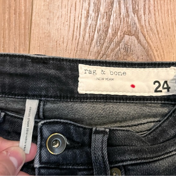 Rag & Bone Black Nina Skinny Jeans High-Rise Stretch - Picture 4 of 5